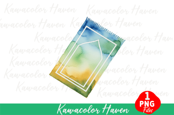 Download Watercolor Islamic Prayer Rug Design - Islamic Collection